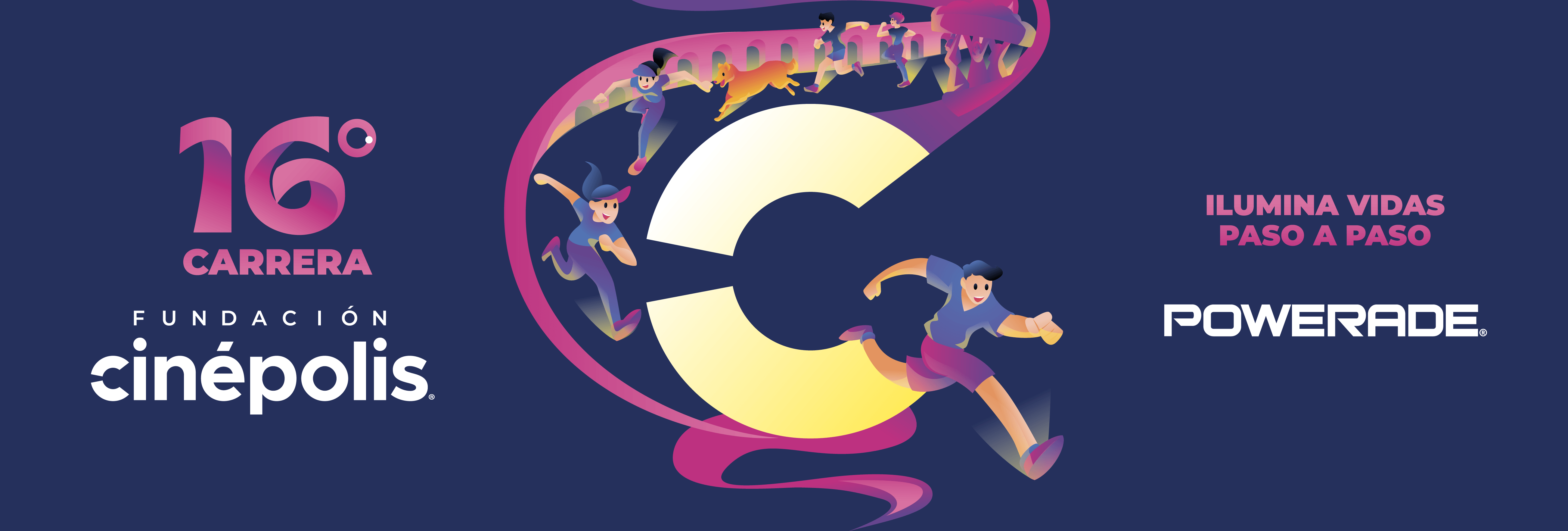 16ª Carrera Fundación Cinépolis · Ilumina vidas paso a paso · 5K, 10K y 15K